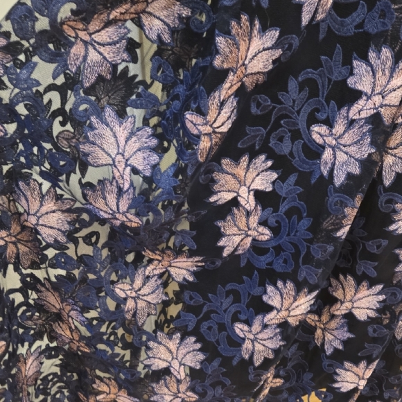 Chic Floral Midi Dress - Black and Purple - Picture 4 of 7